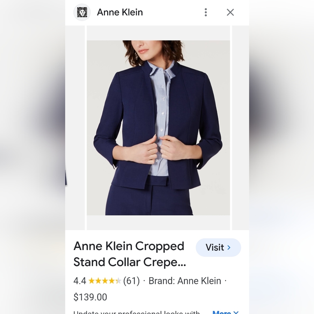 Anne Klein Stand Collar Jacket. Sz 12. New - Picture 9 of 9